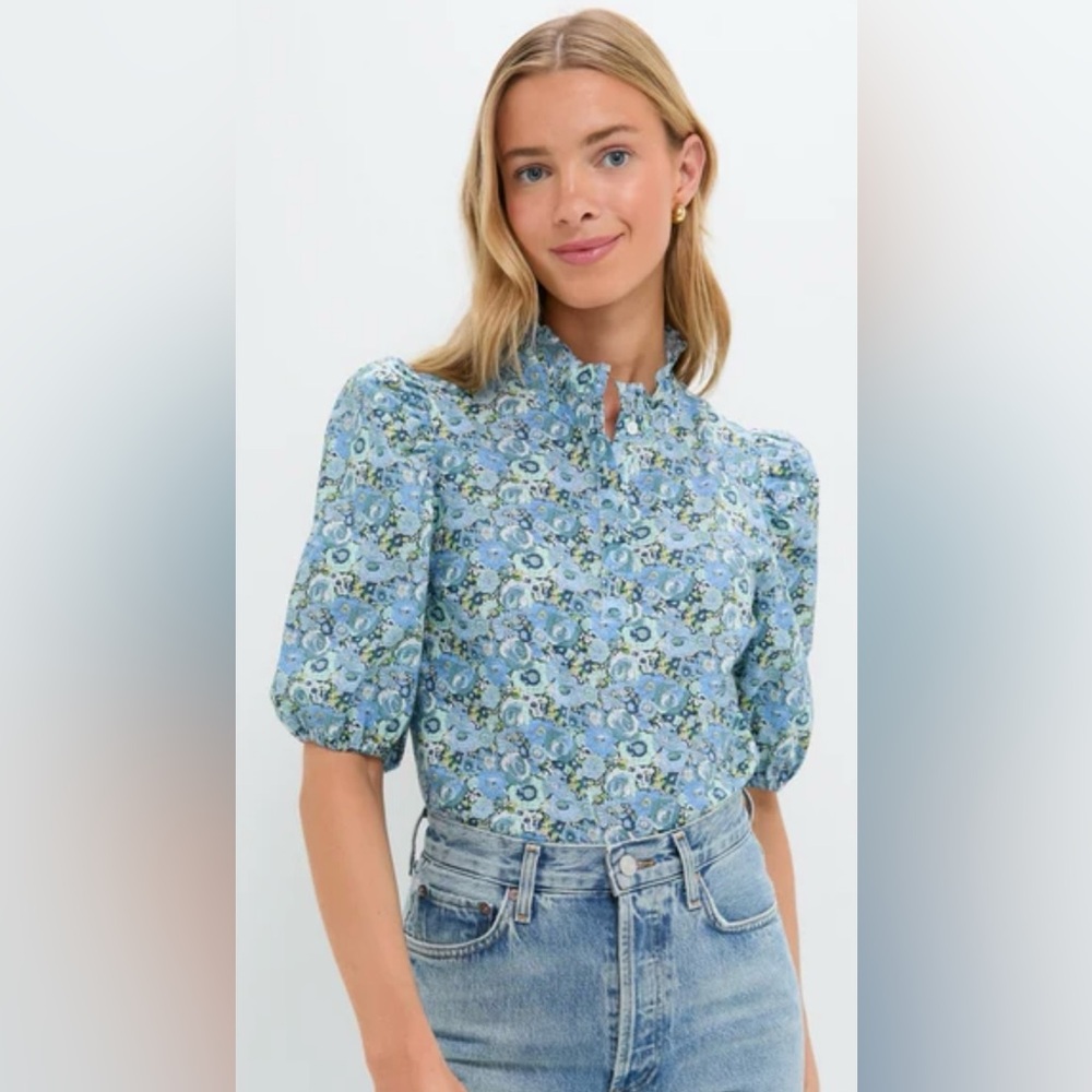 Blue Ditsy Floral Florence Blouse